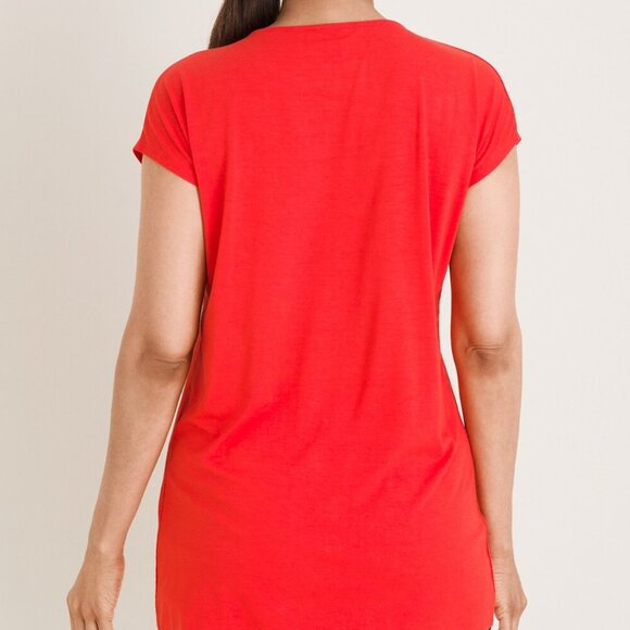 Chico's 2 Orange Touch of Cool Wedge Tunic Pullover Knit Top Shirt Large L 12 14 - Picture 3 of 7